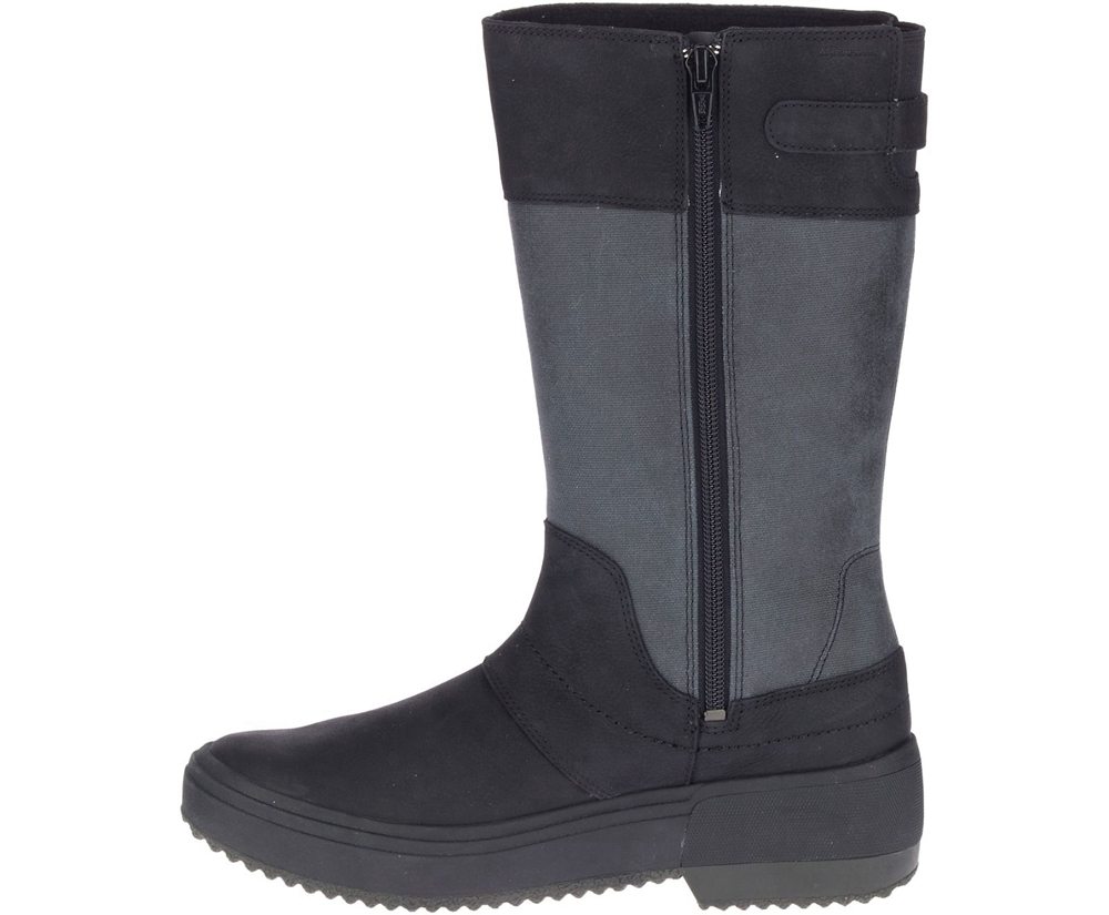 Botas Mujer - Merrell Haven Tall Buckle Waterproof - Negras - KOWR-79523